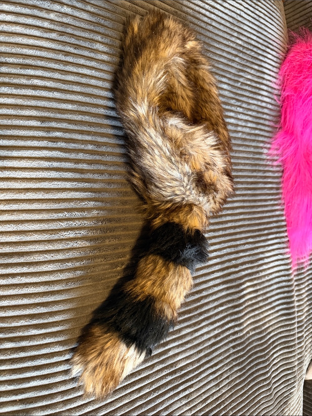 Faux Fur Racoon Hat - Brown & Black